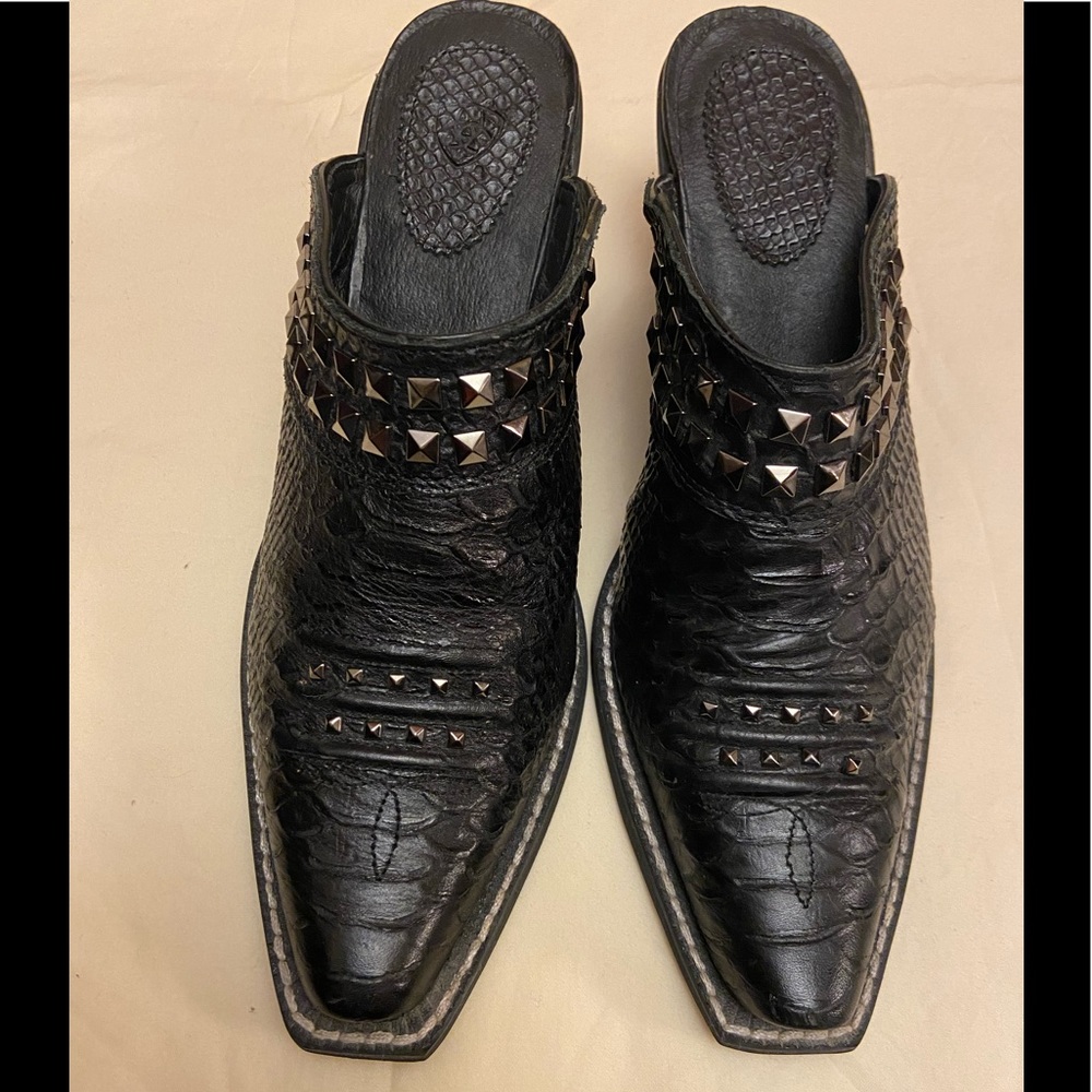 Ariat WMN Leather Stud Mule Croc Textured Slip On